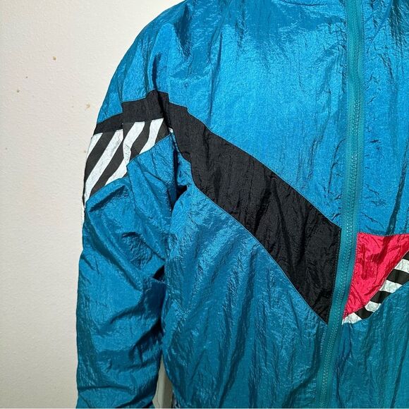 Esprit Vintage Blue and Black Windbreaker with 90s Aesthetic - Picture 7 of 10